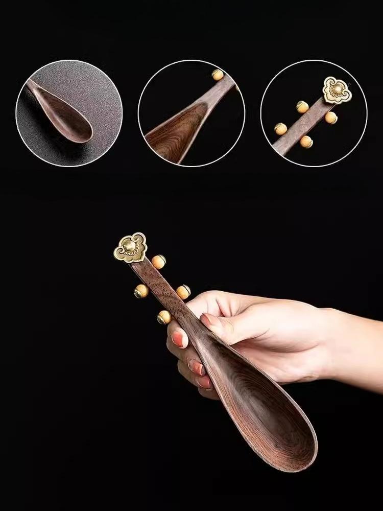 Ebony Wood Pipa Teaspoon Kong Fu Teaware Household Tea Brewing Tools Creative Tea Ceremony Spare Parts Solid Wood Tea Spatula