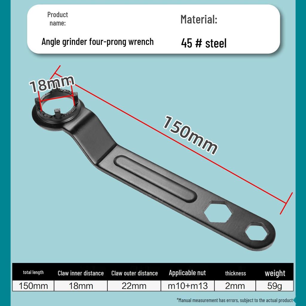 Black Four-Jaw Adjustable Wrench for Angle Grinder Polishing Machine