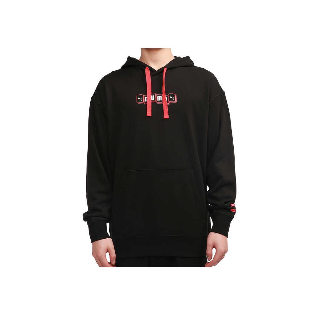 Puma New Year Mahjong Series Print Back Sports Pullover Hoodie Men Hoodie Black 531299-01