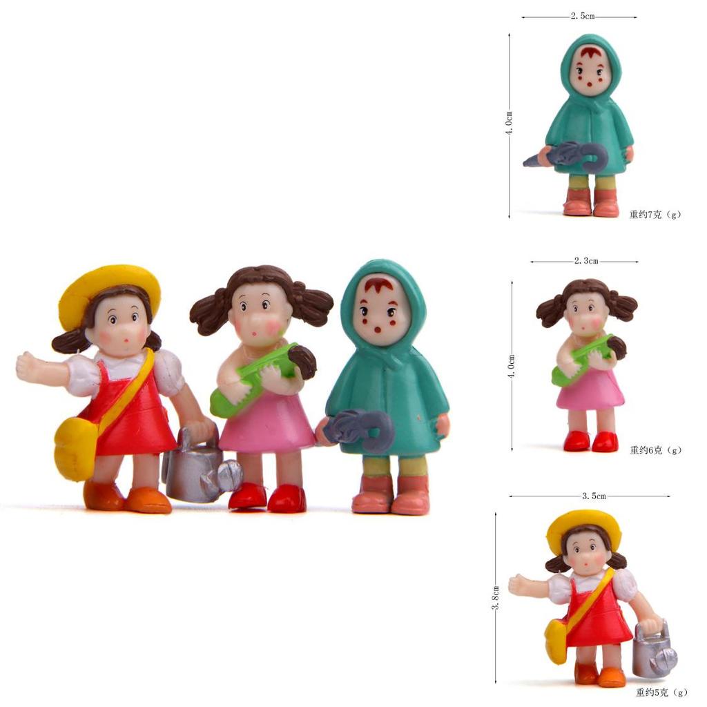 My Neighbor Totoro Anime Character Raincoat Holding Kettle Girl Model For Collectors And Gift Items