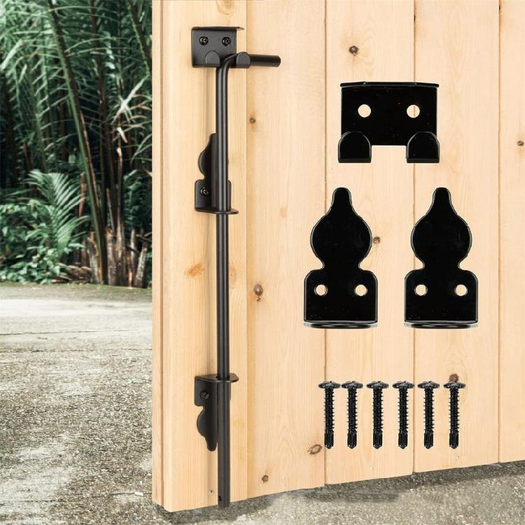 Portable Sturdy 12Inch Cane Bolts with Wide Brackets for Firm Double Door Locking In Various Weather Conditions 2 Pack