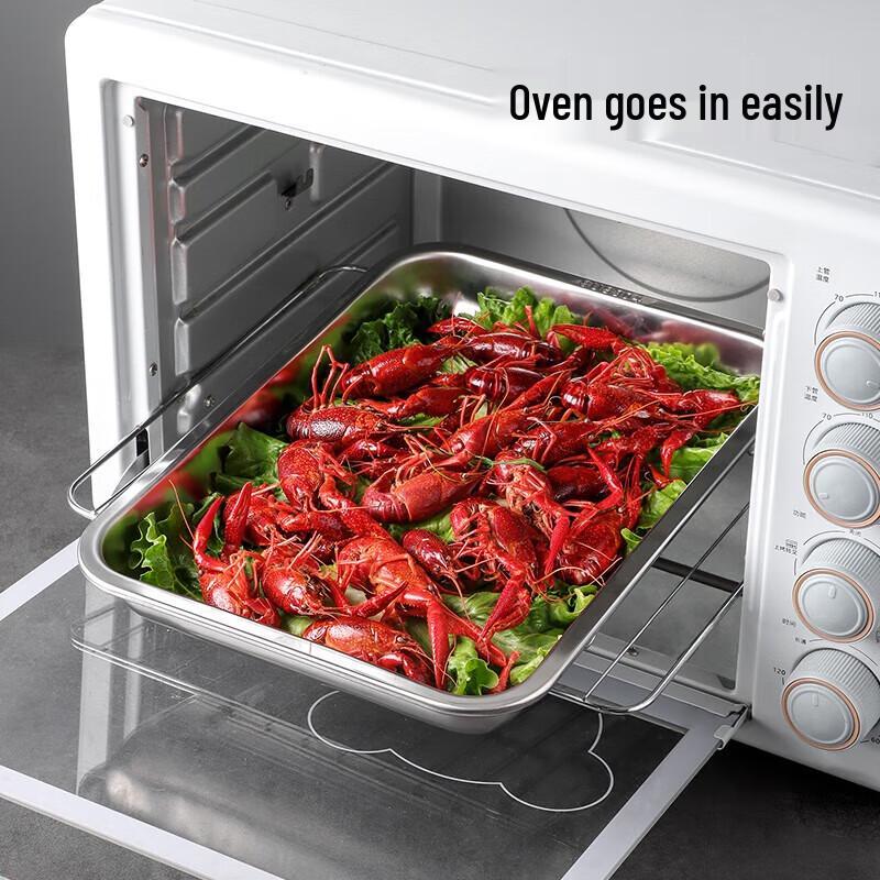 Dianrui'en 304 Stainless Steel Rectangular Deep Plate, 32cm