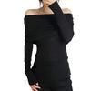 2025 New Korean Style One-Shoulder Slim Fit Long Sleeve Top for Women