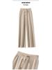 Autumn/Winter Women's High Waist Knitted Wide-Leg Pants - Solid Color, Korean Style