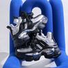 Autumn Winter Chunky Heels Vulcanize Shoes Women Fashion Mix Color Platform Sneakers Woman 2026 Lace-Up Non-Slip Walking Shoes