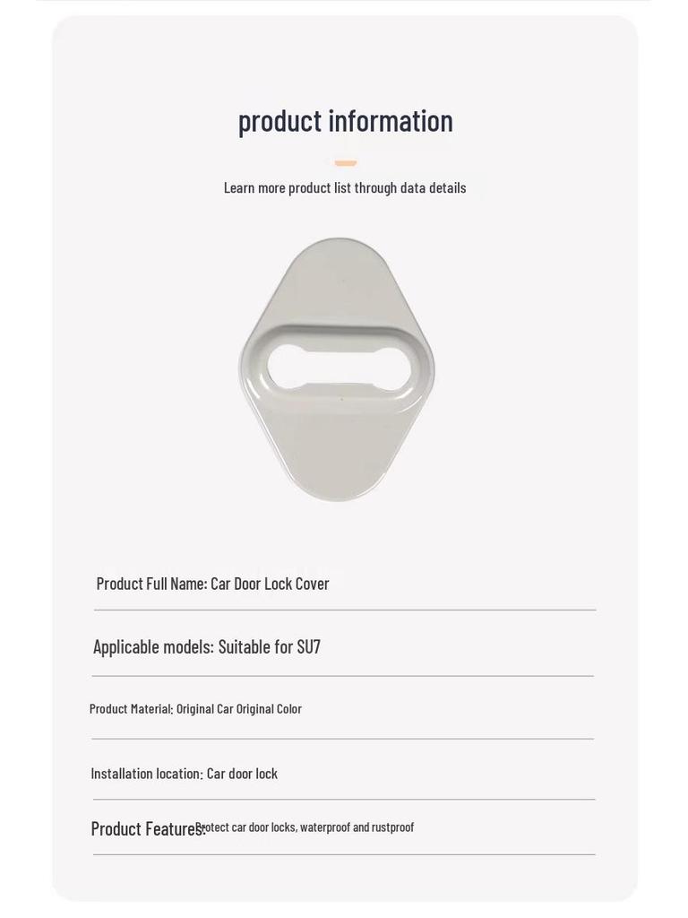 Xiaomi SU7 Car Door Lock Protection Cover: Rust-Proof ABS Buckle and Limiter Accessory