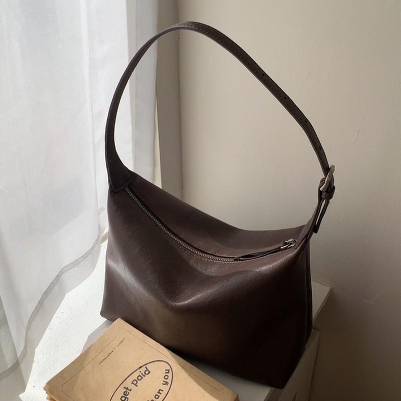 

Korean Version Ins Large-capacity Commuter Bag Women s 2026 Trendy Retro Underarm Female Niche Design Hobo коричневий