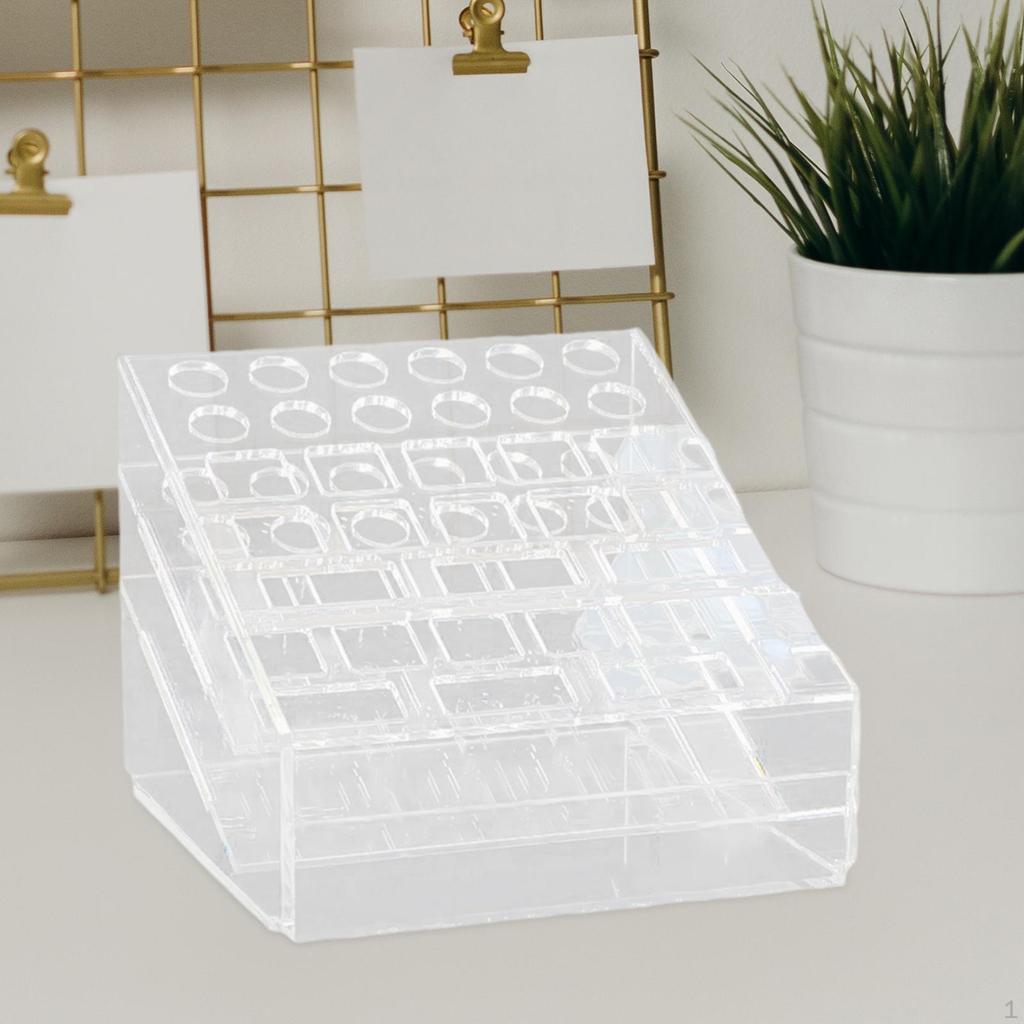 Acrylic Pen Holder Desk Organizer Multifunctional Stand Makeup Brush for Home