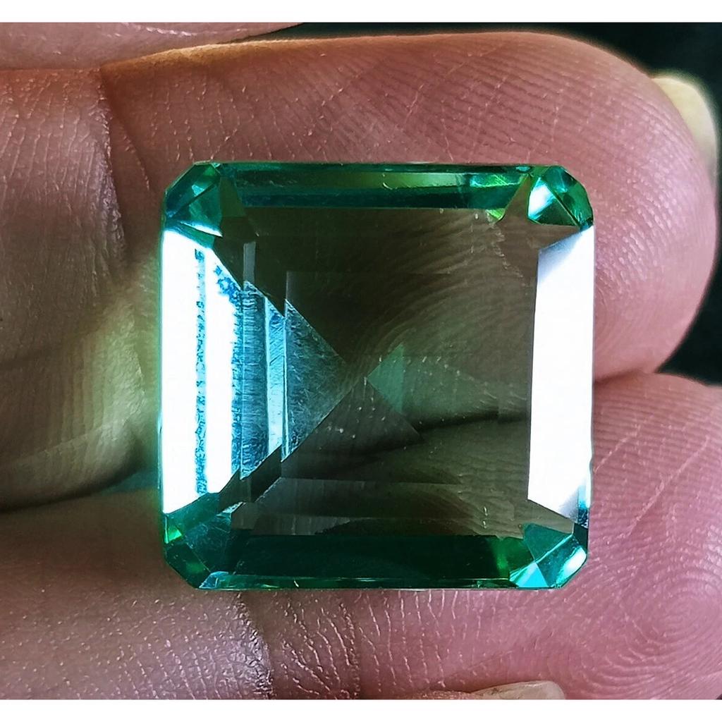 Stunning Brazilian Apple Green Topaz 14 Ct Square Cut Certified Loose Gemstone