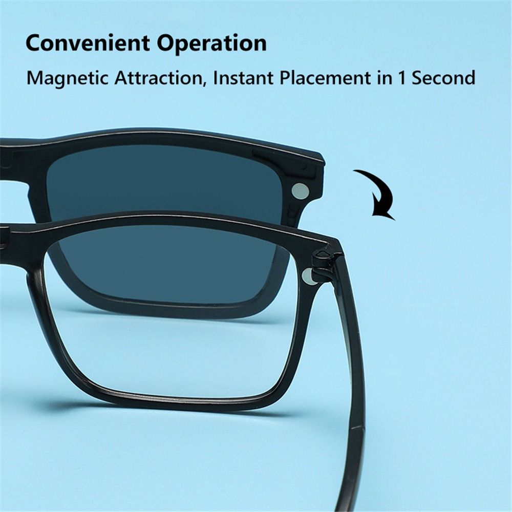 UV400 Protection Polarized Magnetic Clip On Sunglasses Cycling/Driving Sunglasses Set with Pouch 6 Iin 1 Clip Cycling Glasses