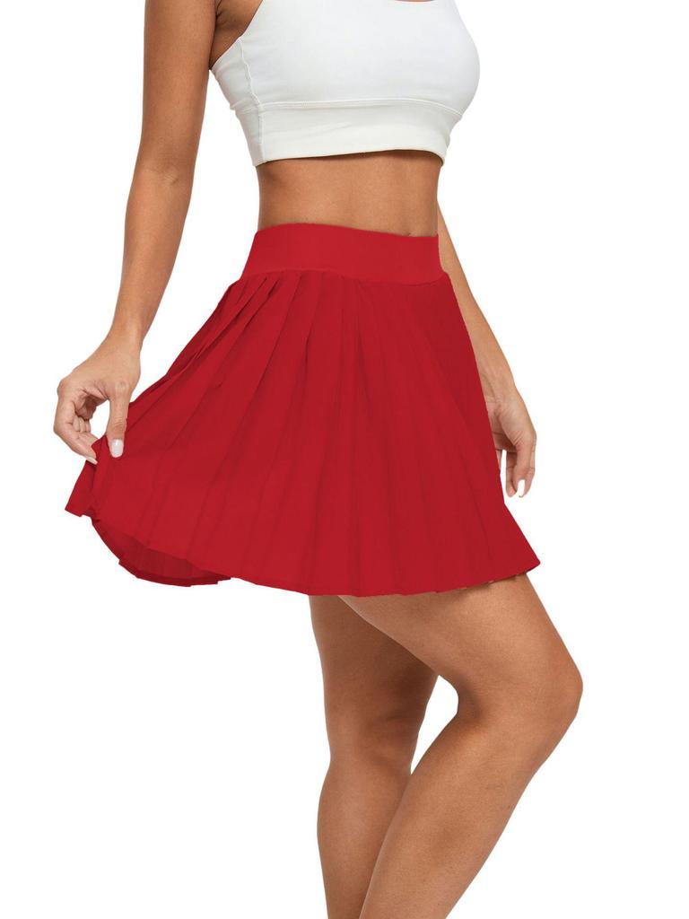 Pleated Low Waist Anti-Exposure Running & Fitness Tennis Skirt with Pockets