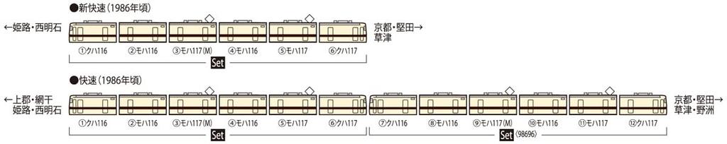 TOMIX N-Spur JNR Baureihe 117 100 Pendelzug Special Rapid Service Set 98745 Modellbahn Zug