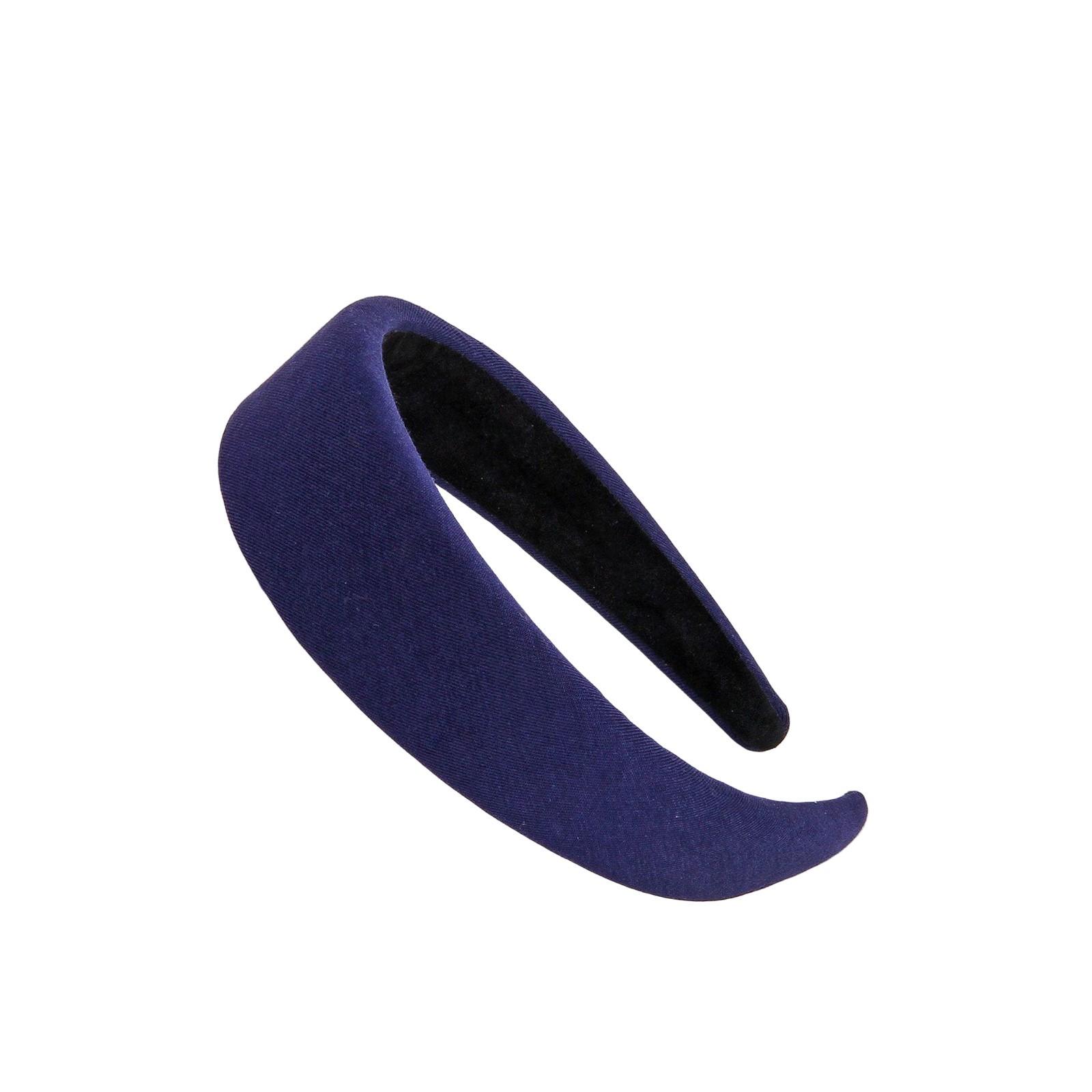 

Модная повязка на голову из молочного шелка, мягкая и удобная широкая повязка на голову, модный и универсальный головной убор One Size тёмно-синий