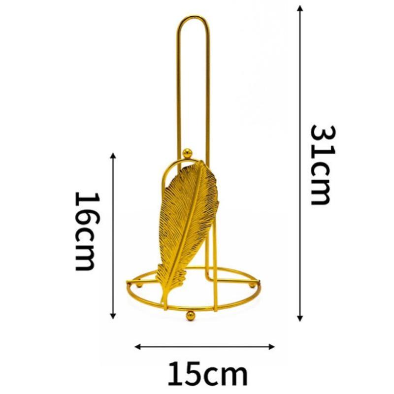 Retro Iron Tree Paper Towel Gold Free Standing Roll Paper Holder Towel One-Handed Tear Decorative Tissue Stand Kitchen