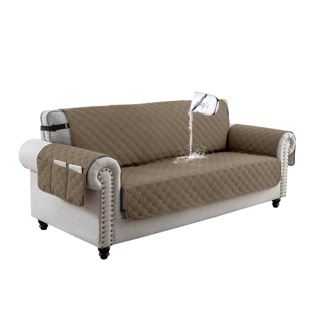 1/2/3-Sitzer 100% Wasserdichte Gesteppte Sofabezüge Wohnzimmer Haustier Rutschfeste Matte Möbel Überwurfschutz mit Aufbewahrungstasche