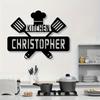 Metal Wall Art Chef Hat Spatula Kitchen Decor Removable Cabinet Sticker Housewarming Gift