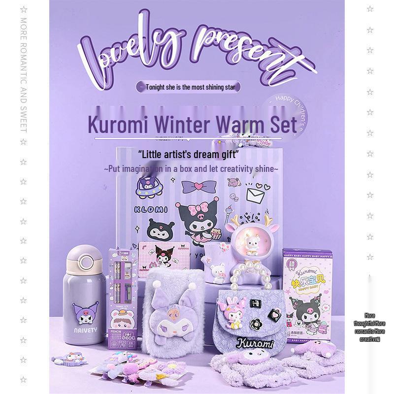 Set cadou de iarnă Kuromi: Eșarfe și Accesorii pentru Fete (Vârste 10-12)
