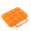 Double Side Plastic Egg Tray Storage Box Case Holder Container  with Handle for 12 Eggs(orange)