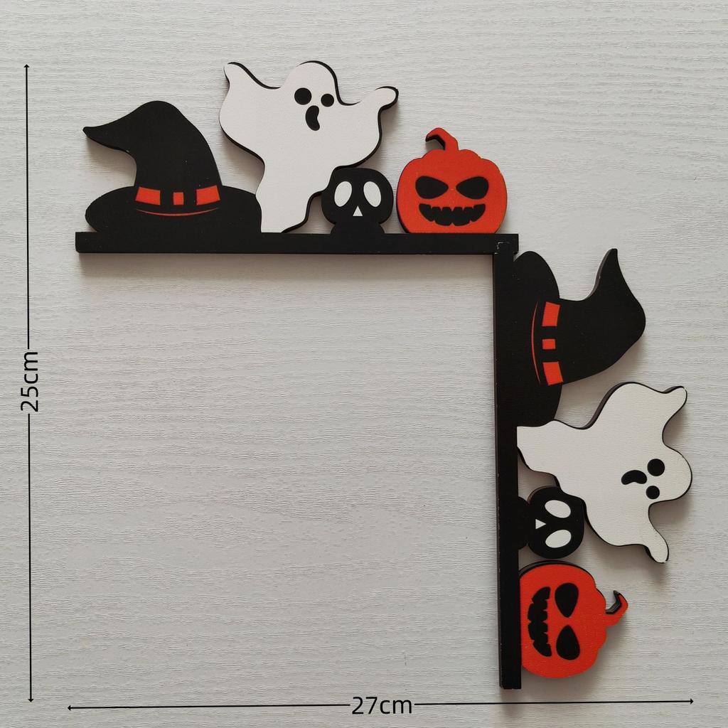 Halloween New Wooden Door Frame Decoration Door Corner Home Spider Bat Ghost Decoration Gothic Style Halloween Ornament