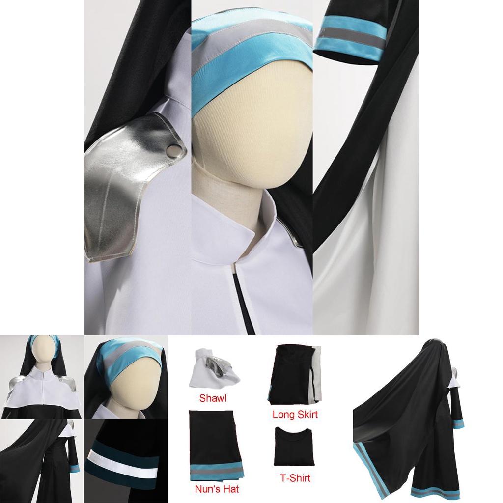 High-quality Flame Fire Brigade Alice Nun C Dress Firefighter Nun Dress Anime Cosplay Costume