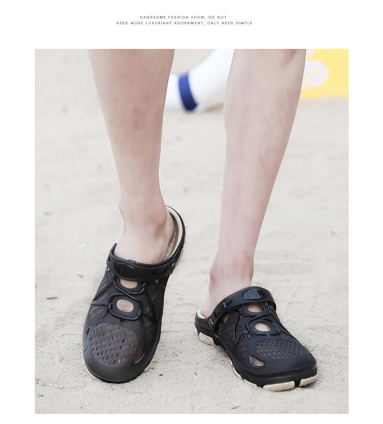 Men's Plus Size Non-Slip Jelly Sandals & Slippers - Summer Closed Toe, Breathable Beach Shoes