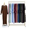 Solid Color Muslim Women's Abaya Dress Set