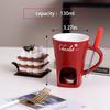 130ML Europäischer Stil Eiscreme Kerze Becher Käse Schokolade Schmelzender Keramikbecher Erhitzen von Lebensmitteln Hot Pot Tasse mit Gabel Heim Geschirr