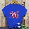 Flowers Butterfly Print Tshirt Summer Fashion Casual Short Sleeve Round Neck Tops Women/Mens T-Shirts