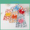 Vestido para Animal de Estimação Cachorro Pequeno Fofo Estampa Floral Poliéster Gravata Borboleta Roupa de Verão Para Animais de Estimação