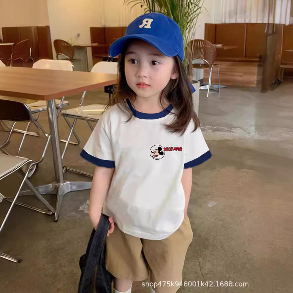 Kids Cotton Cartoon Short Sleeve T Shirt Summer Loose Thin Unisex Children Half Sleeve Top