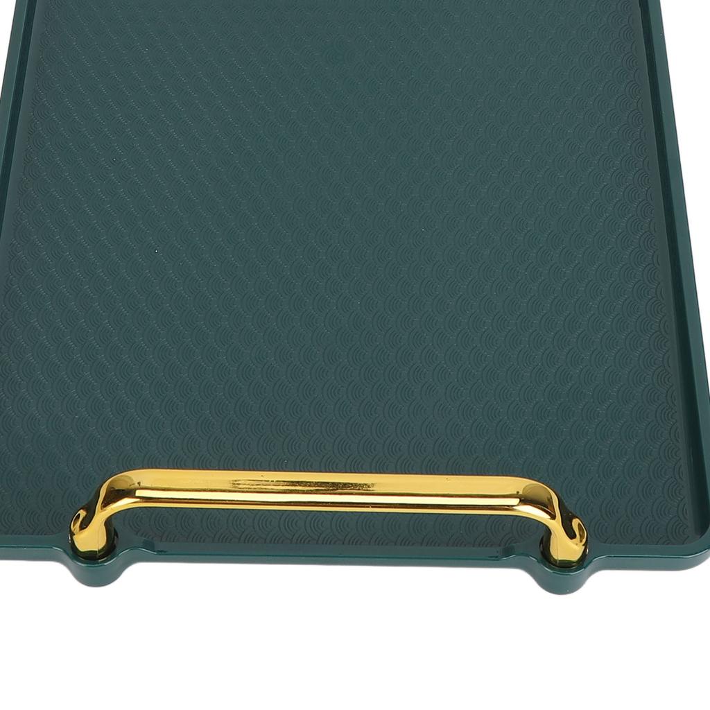 Large Handle Tray Double Ear Plastic Tray Rectangular Stable Multifunctional Tray for Displaying Beauty Products Green