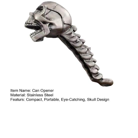 Skeleton Bottle Opener Ergonomic Grip Unique Skull Design Opener Gothic Halloween Decor Portable