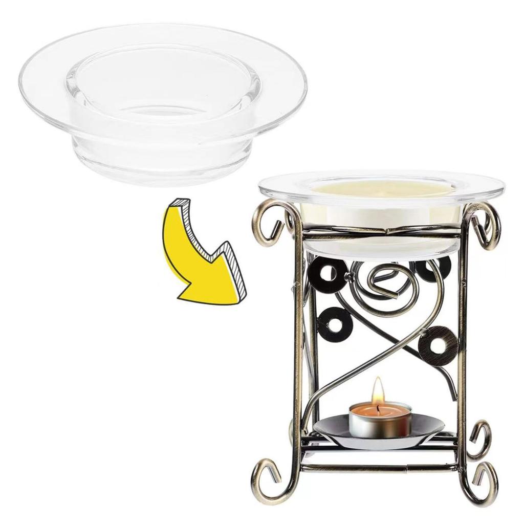 2er Pack Glas Wachserhitzerschale Set Aromatherapie Kerzenwachs Schmelzschale Ätherisches Öl Wärmer Brenner Ersatzschalen