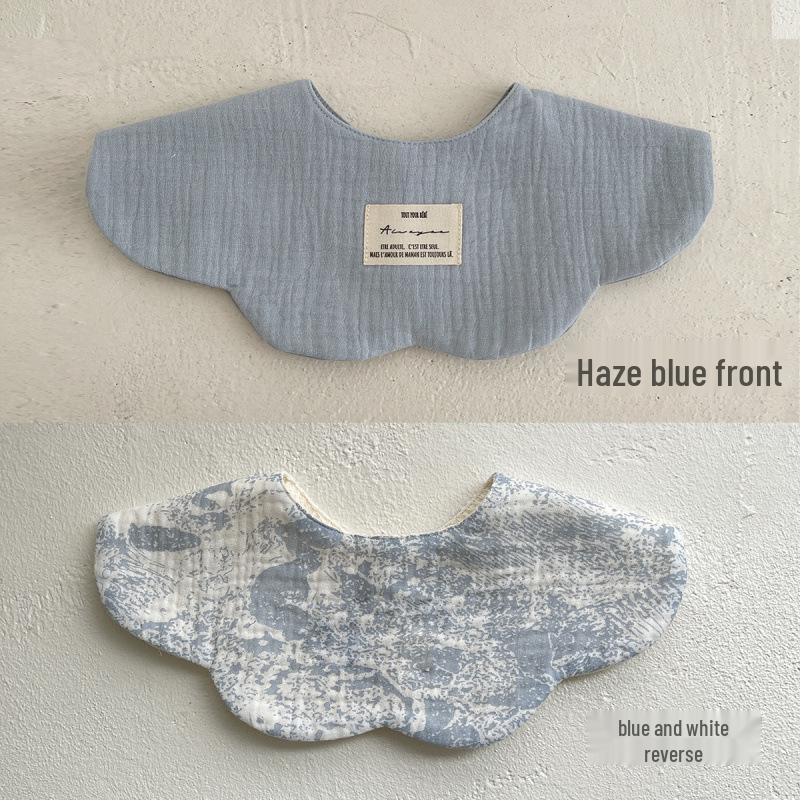 Pure Cotton Korean-Style Baby Drool Bib - Lightweight, Absorbent, Anti-Spit Up, Petal Design
