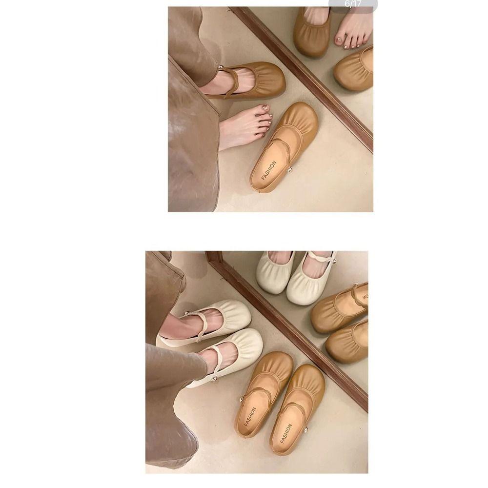 New Soft Bottom Mary Jane Shoes Half Slippers Elegant Single Shoes Soft Leather Crossover Elastic Bands Women Shoe