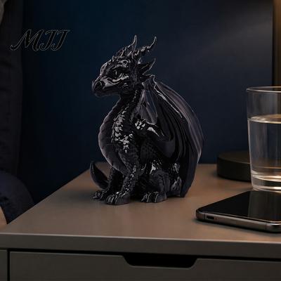 Bedroom Shelf Display 3D Printed Dragon Statue, Winged Figurine, Mythical Creature Unique Home Decoration Items Sculpture, Office Desk Decor, Gift for