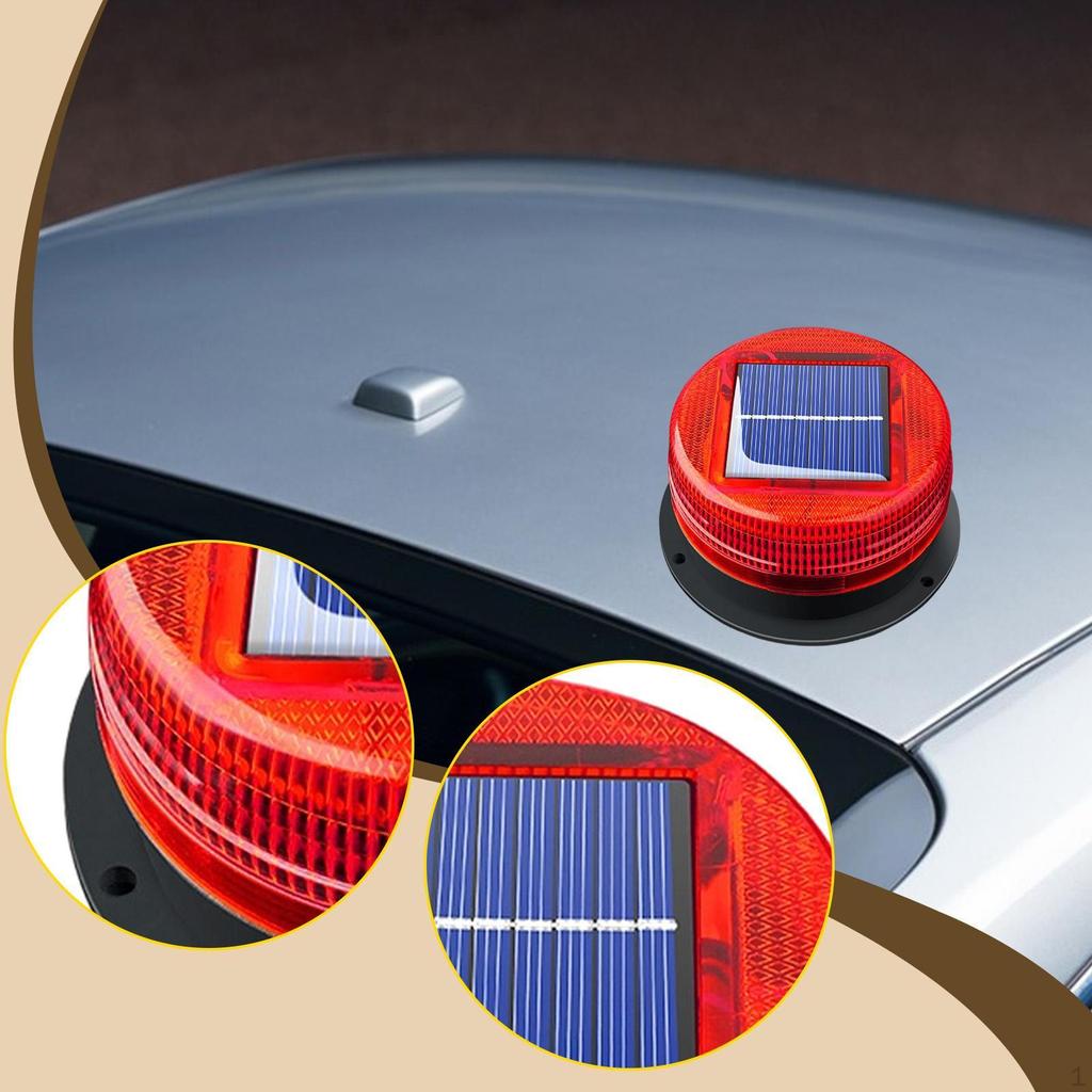 Solar Strobe Light for Car Warning Marine Trucks Crane Tower