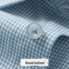 Futing Men's 100% Cotton DP Non-Iron Long Sleeve Plaid Business Shirt