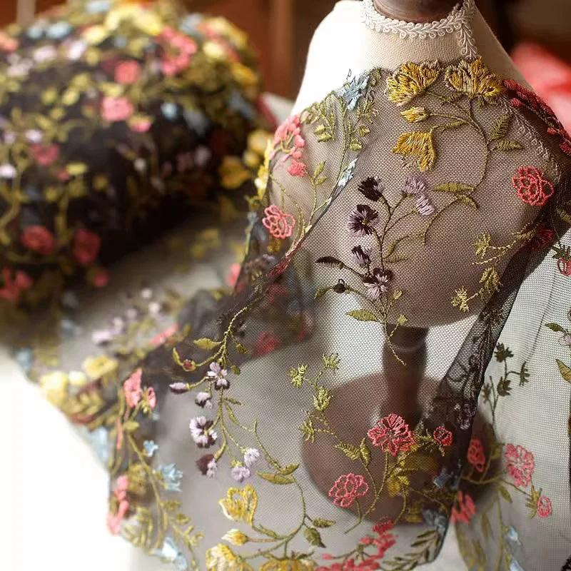 1/3 de yard de fil de polyester pressé pour fond de dentelle, idéal pour la broderie florale à faire soi-même, accessoires en dentelle, rideaux, coussins de canapé et décoration.