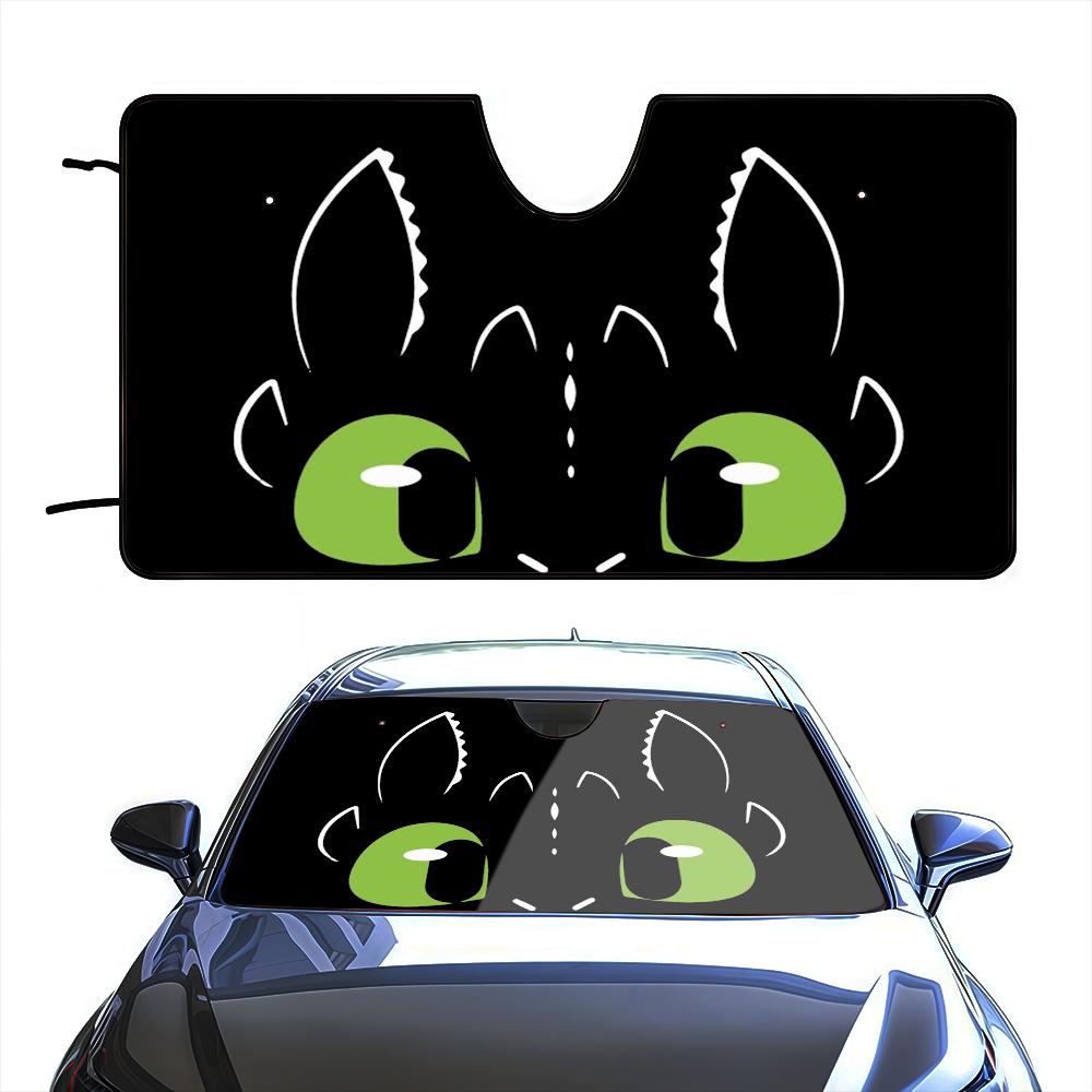 Cartoon Funny T-train Your Cute D-dragon Eye Car SunShade Windshield Anti-UV Window Windscreen Cover Shade Auto Visor