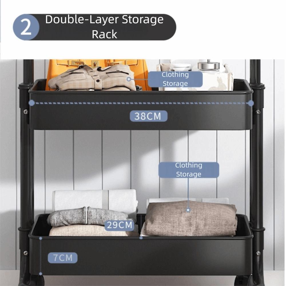 Single-pole Clothing Rack Metal with Wheels Floor-standing Clothes Hanger Easy Installation Clothes Drying Rack Laundry Room