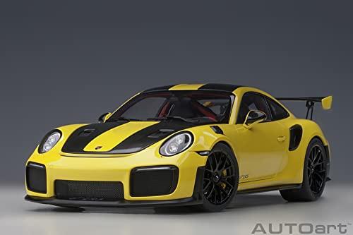 AUTOart 1/18 Scale Porsche 911 (991.2) GT2 RS Weissach Package Yellow/Carbon Black Finished Model 78172