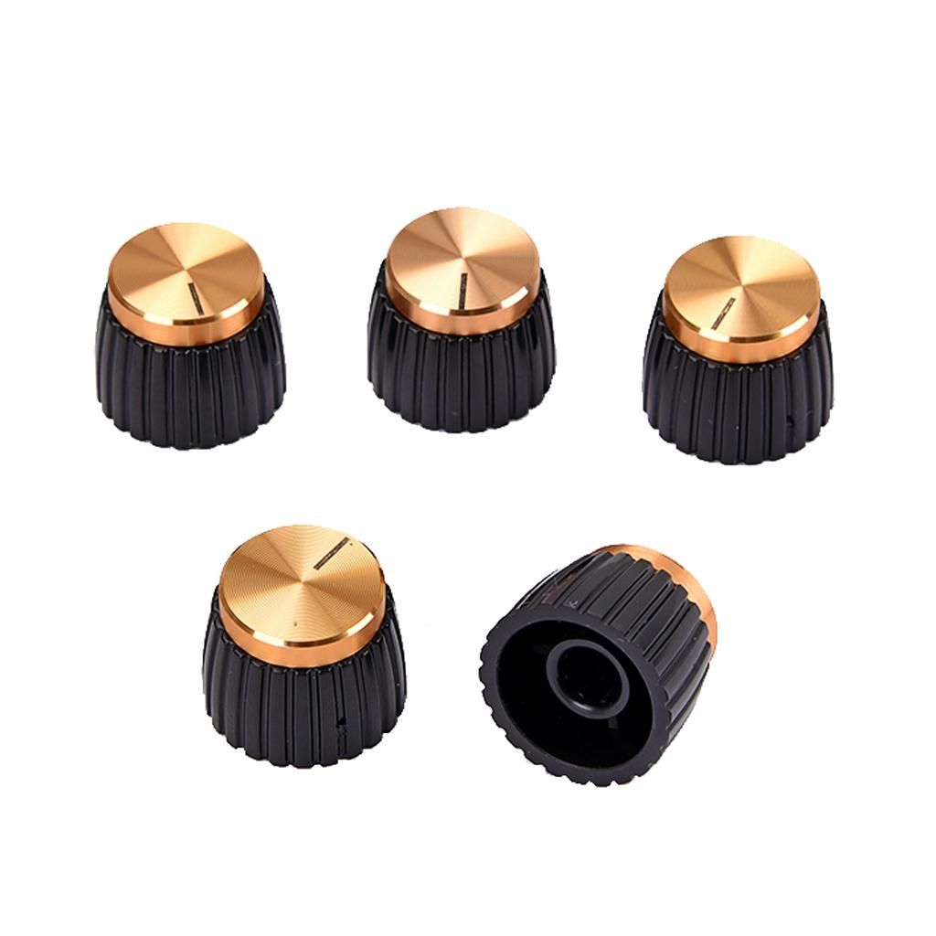 5 Pieces Guitar AMP Amplifier Knobs with Gold Replacement Parts