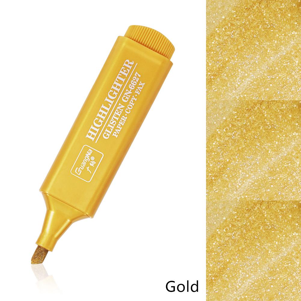 8Colors/set Metallic Highlighter Fluorescent Glitter Markers Note Taking Shining Pen for Journaling Scrapbooking Supplies Drawing Art