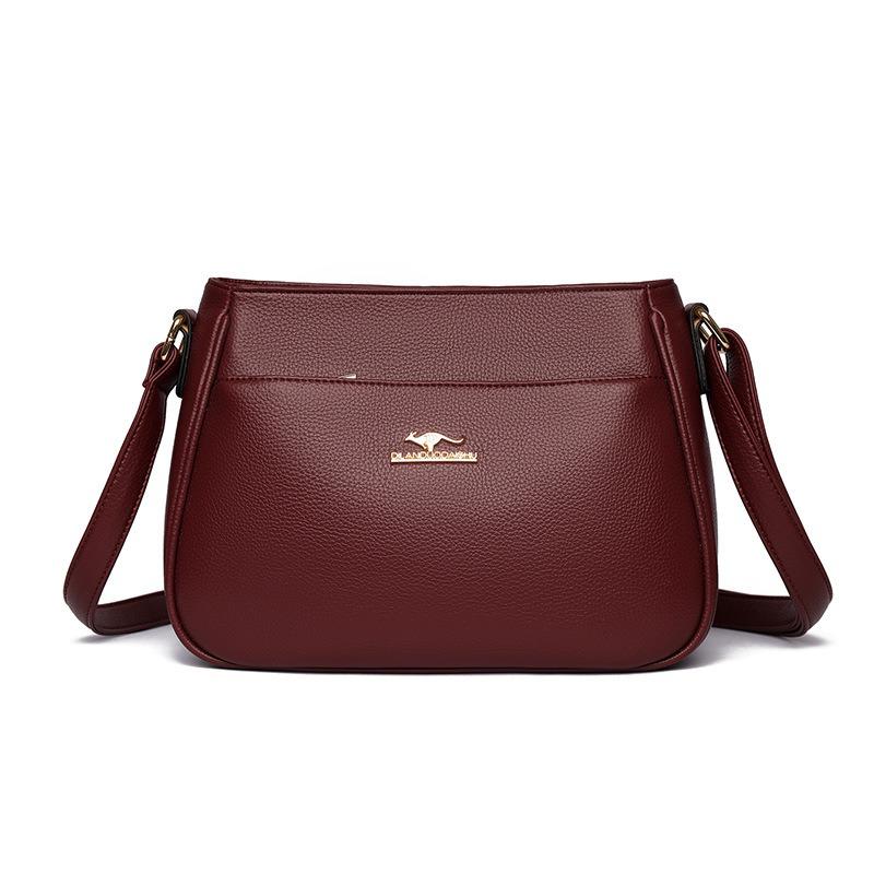 

New simple retro shoulder bag women s texture commuting fashionable niche messenger bag versatile popular mother bag бордовый