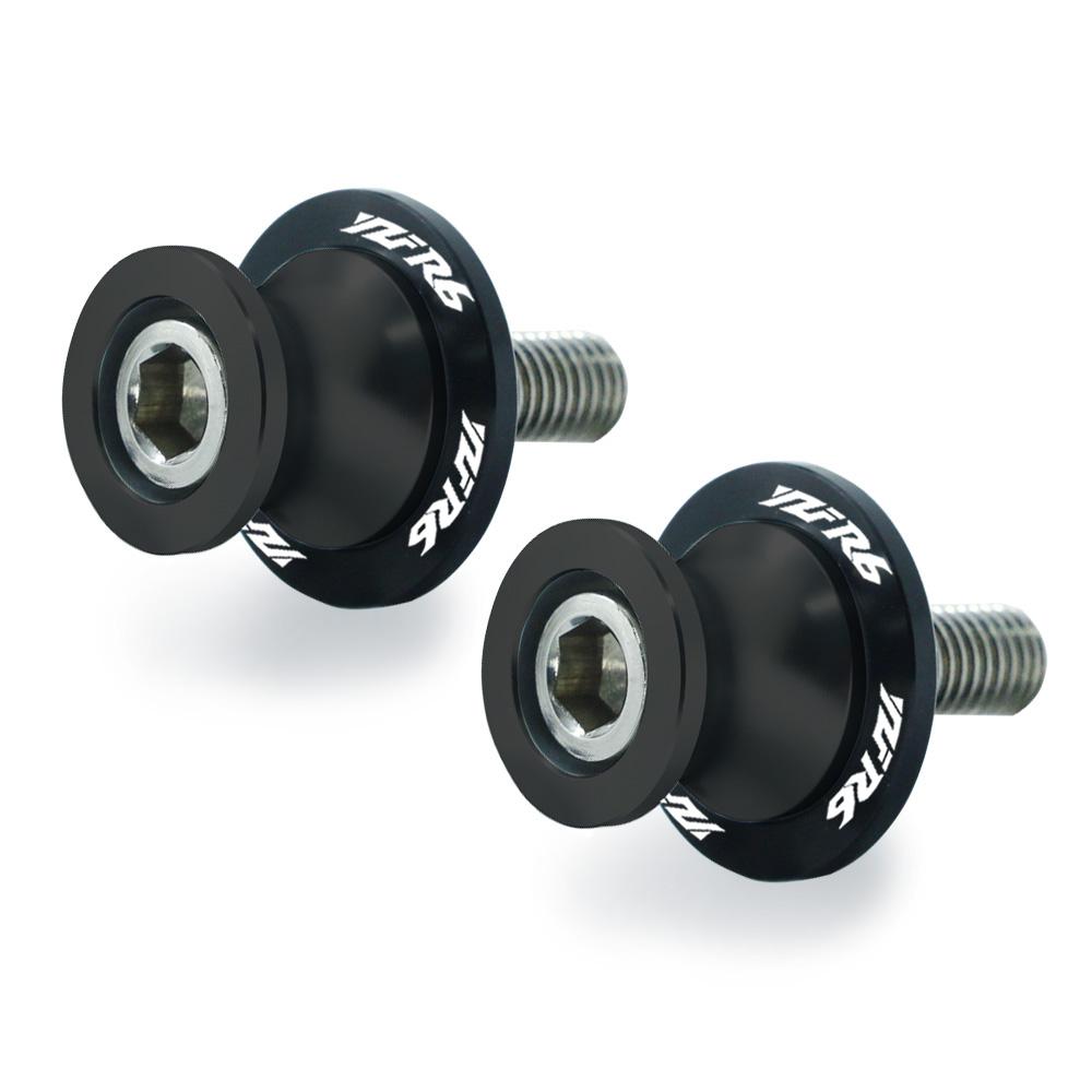 For YAMAHA YZF R6 YZF-R6 YZFR6 All Years 2PCS 6/8/10MM Motorcycle Swing Arm Sliders Spools CNC Swing Arm Stand Screw Paddock