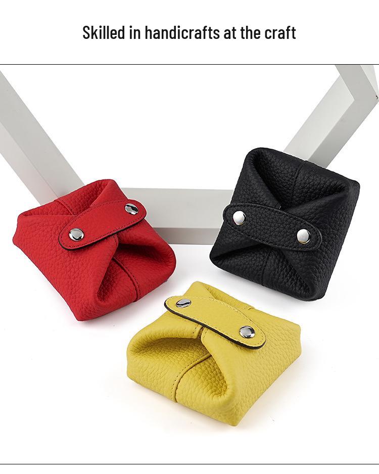 Retro Cowhide Women's Mini Coin, Jewelry & Makeup Storage Bag