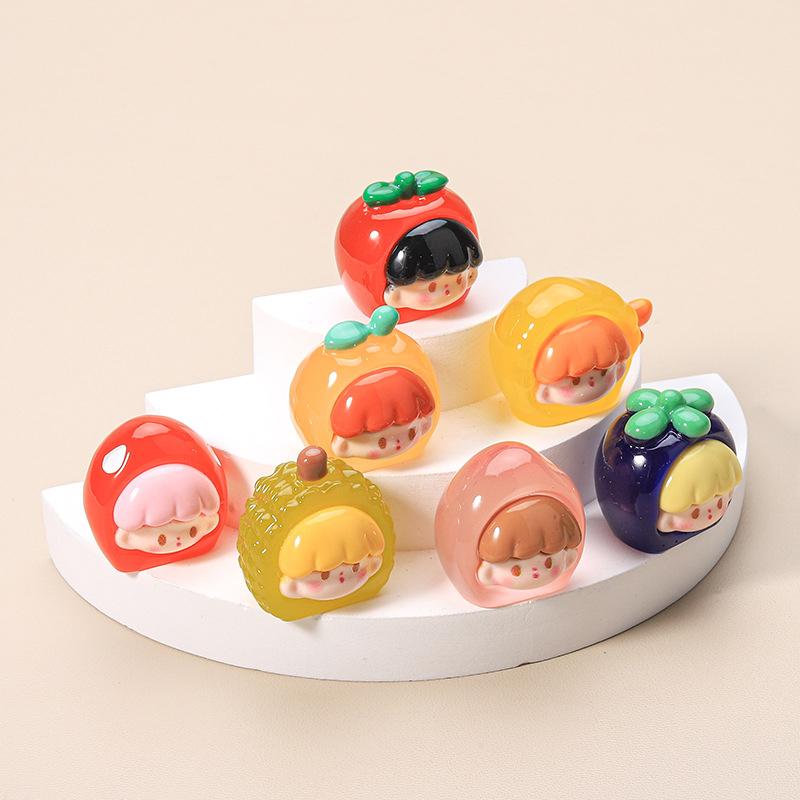 Resin Cartoon Luminous Three-Dimensional Fruit Diy Jewelry Accessories Keychain Car Pendant Handmade Materials