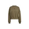 Solid Color Crew Neck Fleece Lined Pullover Sweatshirt Women's Olive (Unisex) Sweatshirts H06657