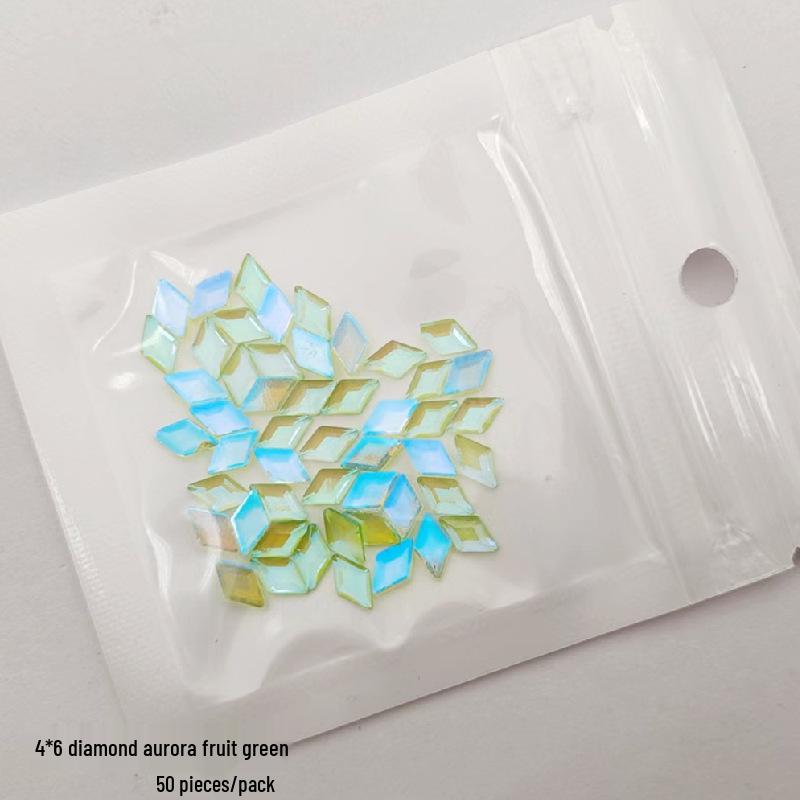 

Летние стразы для ногтей Аврора - Смешанный набор из 50 штук Aurora Fruit Green